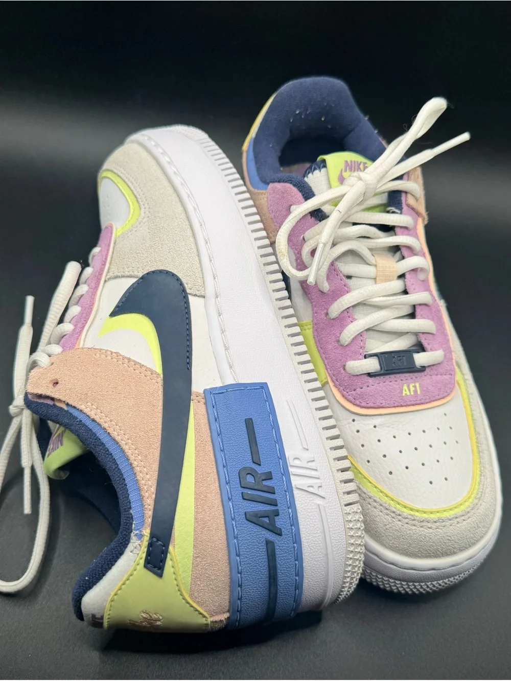 Nike Air Force 1 Shadow Spruce Aura Barely Volt Multi Color sneakers women’s 7.5